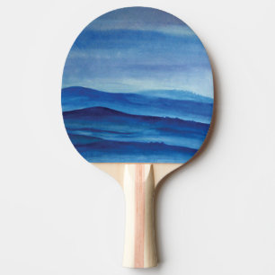 Raquette De Ping Pong Pagaie Ping Ping Paysage, Retour en caoutchouc rou