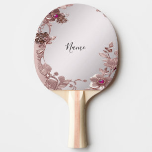Raquette De Ping Pong Pagaie Ping Rose Floral