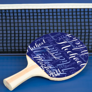 Raquette De Ping Pong Pagaies de ping bleu avec nom