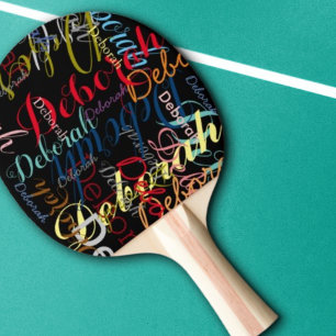 Raquette De Ping Pong Pagaies de ping noir avec nom