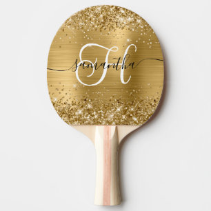 Raquette De Ping Pong Pailleté Or Monogramme Glamour