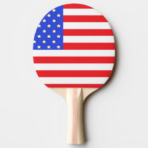 Raquette De Ping Pong Palette blanche des Etats-Unis Amérique et bleue