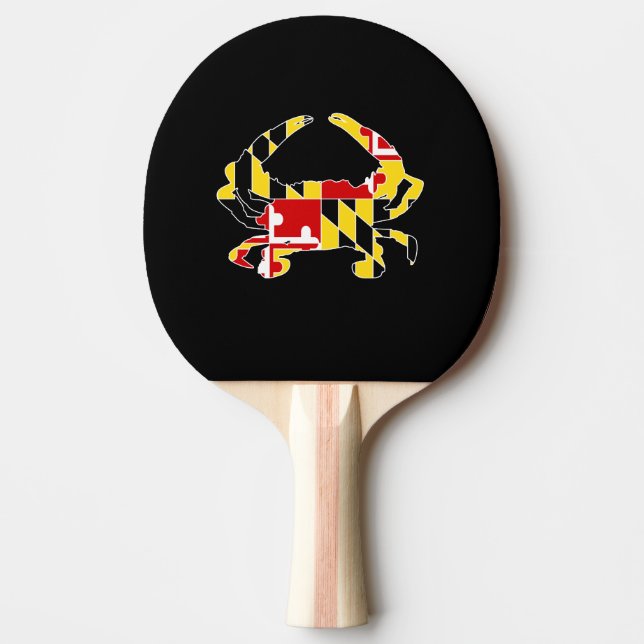 Raquette De Ping Pong Palette de crabe de drapeau du Maryland (Devant)