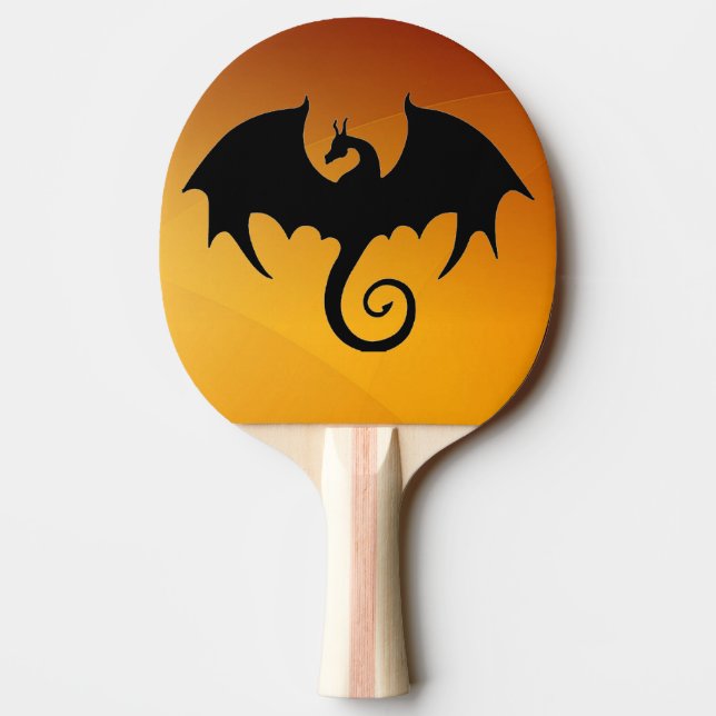 Raquette De Ping Pong Palette de ping-pong de silhouette de dragon (Dos)