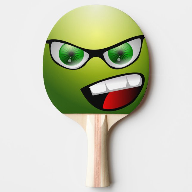 Raquette De Ping Pong Palette drôle verte de ping-pong de visage (Devant)
