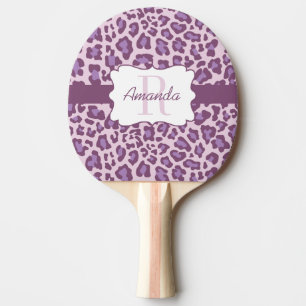 Raquette De Ping Pong Palette pourpre de ping-pong de lavande de léopar