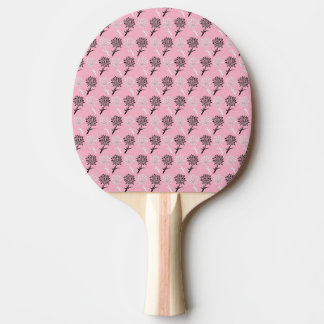 Raquette De Ping Pong Palette rose de ping-pong de motif de fleur de