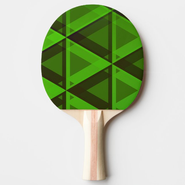 Raquette De Ping Pong Palette verte abstraite de motif de triangles (Devant)