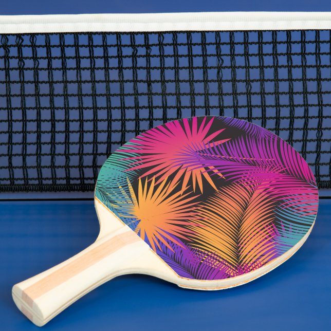 Raquette De Ping Pong Palmier tropical Feuille Jungle Rainbow (Insitu)