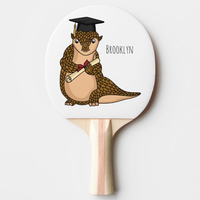 Raquette De Ping Pong Pangolin mignon diplômé dessin animé (Devant)