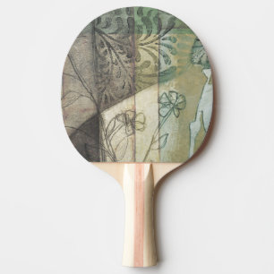 Raquette De Ping Pong Panneau de jardin avec Feuilles, fleurs et herbe