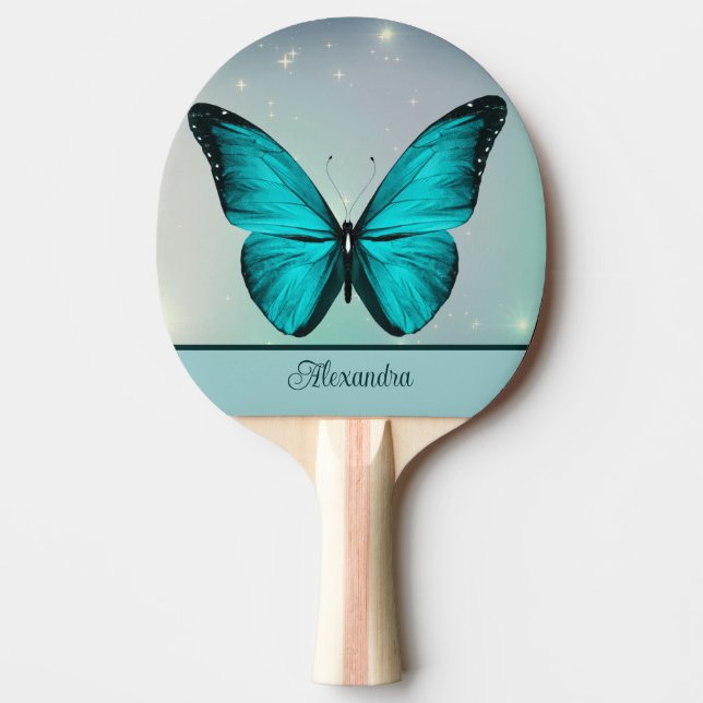 Raquette De Ping Pong Papillon bleu personnalisé (Devant)