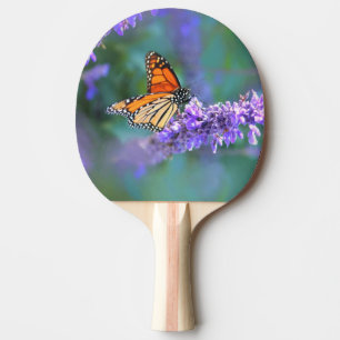Raquette De Ping Pong Papillon Monarque sur Fleur violette lilas