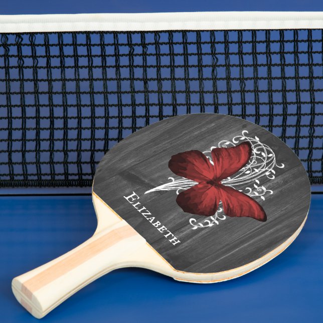 Raquette De Ping Pong Papillon rustique rouge - Pagaie de ping personnal (Insitu)