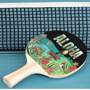 Raquette De Ping Pong Paradis Tropical Aloha Exotique Personnalisé