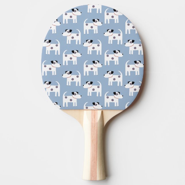 Raquette De Ping Pong Parson Jack Russell Terrier Chien Motif Bleu (Devant)