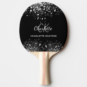 Raquette De Ping Pong Parties scintillant de nom monogramme de poussière