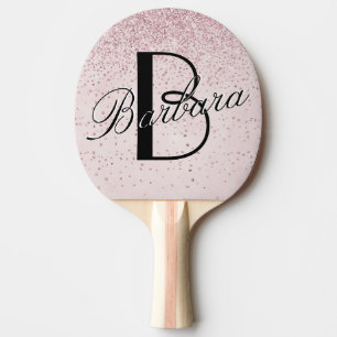 Raquette De Ping Pong Parties scintillant de verre en cuir rose Texture 