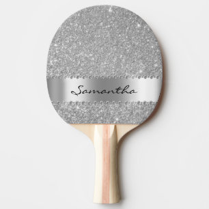Raquette De Ping Pong Parties scintillant Diamond Argent Bling Girl