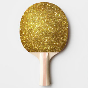 Raquette De Ping Pong Parties scintillant d'or Glam étincelles Bling Gir