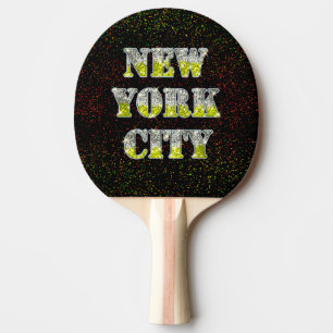 Raquette De Ping Pong Parties scintillant d'or Silver de New York