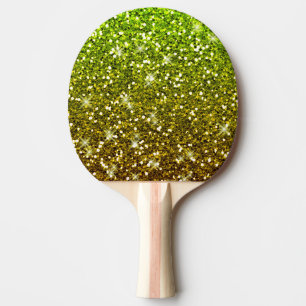 Raquette De Ping Pong Parties scintillant en or vert clair chatoyantes