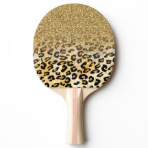 Parties scintillant moderne Leopard Motif Gold  Om