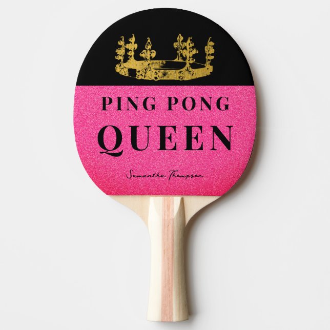 Raquette De Ping Pong Parties scintillant rose Couronne tennis Queen Gla (Devant)