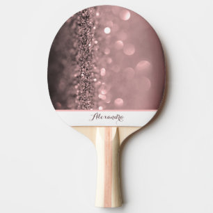 Raquette De Ping Pong Parties scintillant rose personnalisée