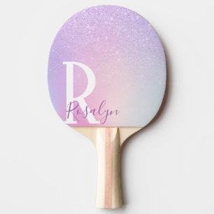 Raquette De Ping Pong parties scintillant violette élégante moderne et