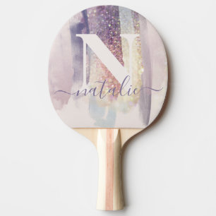 Raquette De Ping Pong parties scintillant violette rose brillant personn