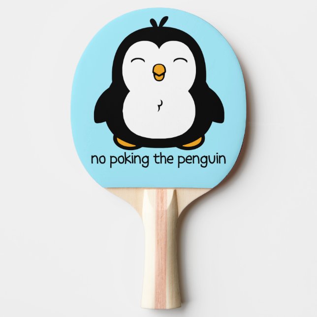 Raquette De Ping Pong Pas De Poing Sur Le Pingouin (Devant)