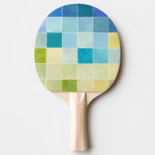 Raquette De Ping Pong Paysage avec les carrés Pixilated multicolores