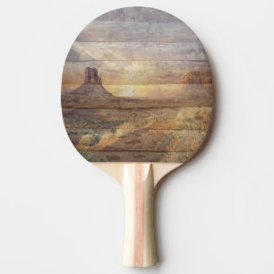 Raquette De Ping Pong Paysage Désertique Monument Valley Et Ciel Nuageux