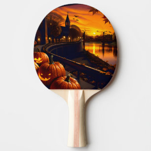 Raquette De Ping Pong Paysage d'Halloween deux