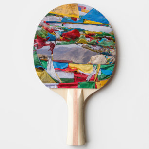 Raquette De Ping Pong Paysage tibétain avec drapeaux de prière - Himalay