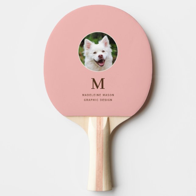 Raquette De Ping Pong Peach Pink Pet Photo Personnalisée (Devant)