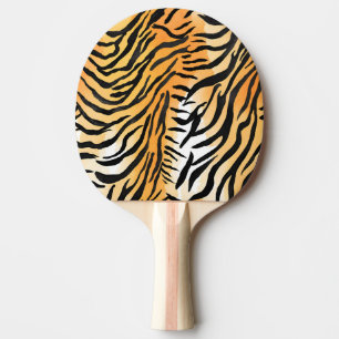 Raquette De Ping Pong Peaux de tigre rayées modernes Imprimer gros félin