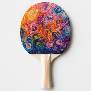 Raquette De Ping Pong Peinture à l'huile de tourbillons psychédélique