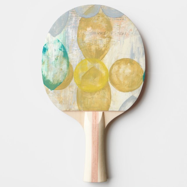 Raquette De Ping Pong Peinture Abstraite moderne sur papier journal (Devant)