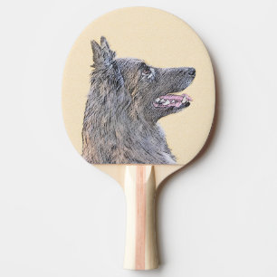 Raquette De Ping Pong Peinture belge Tervuren - Cute Original Chien Art