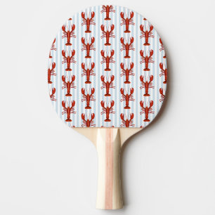 Raquette De Ping Pong Peinture de homard rayure bleue nautique Côtière