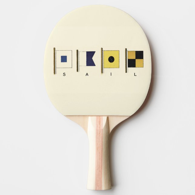 Raquette De Ping Pong Peinture de quatre drapeaux avec voile écrite sous (Devant)