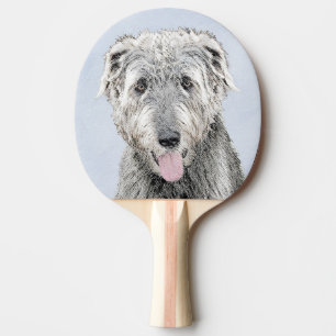 Raquette De Ping Pong Peinture de Wolfhound irlandais - Joli art origina