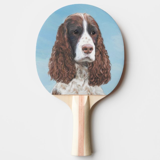 Raquette De Ping Pong Peinture espagnole Springer anglaise Peinture orig (Devant)