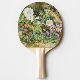 Raquette De Ping Pong Peinture florale de pétunias fleuris vintage jolie