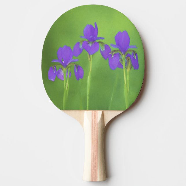 Raquette De Ping Pong Peinture Iris Violet - Art Fleur Originale (Devant)