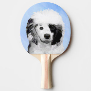 Raquette De Ping Pong Peinture Portugaise de Chien d'Eau - Art original 