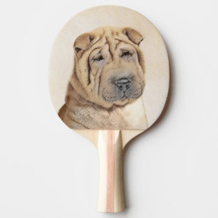 Raquette De Ping Pong Peinture Shar Pei - Cute Original Chien Art