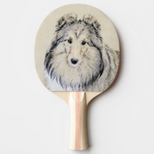 Raquette De Ping Pong Peinture Shetland Sheepdog - Jolie art original ch